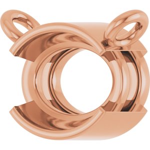 10K Rose Gold 7x5 mm Oval Half-Bezel Solitaire Necklace Center