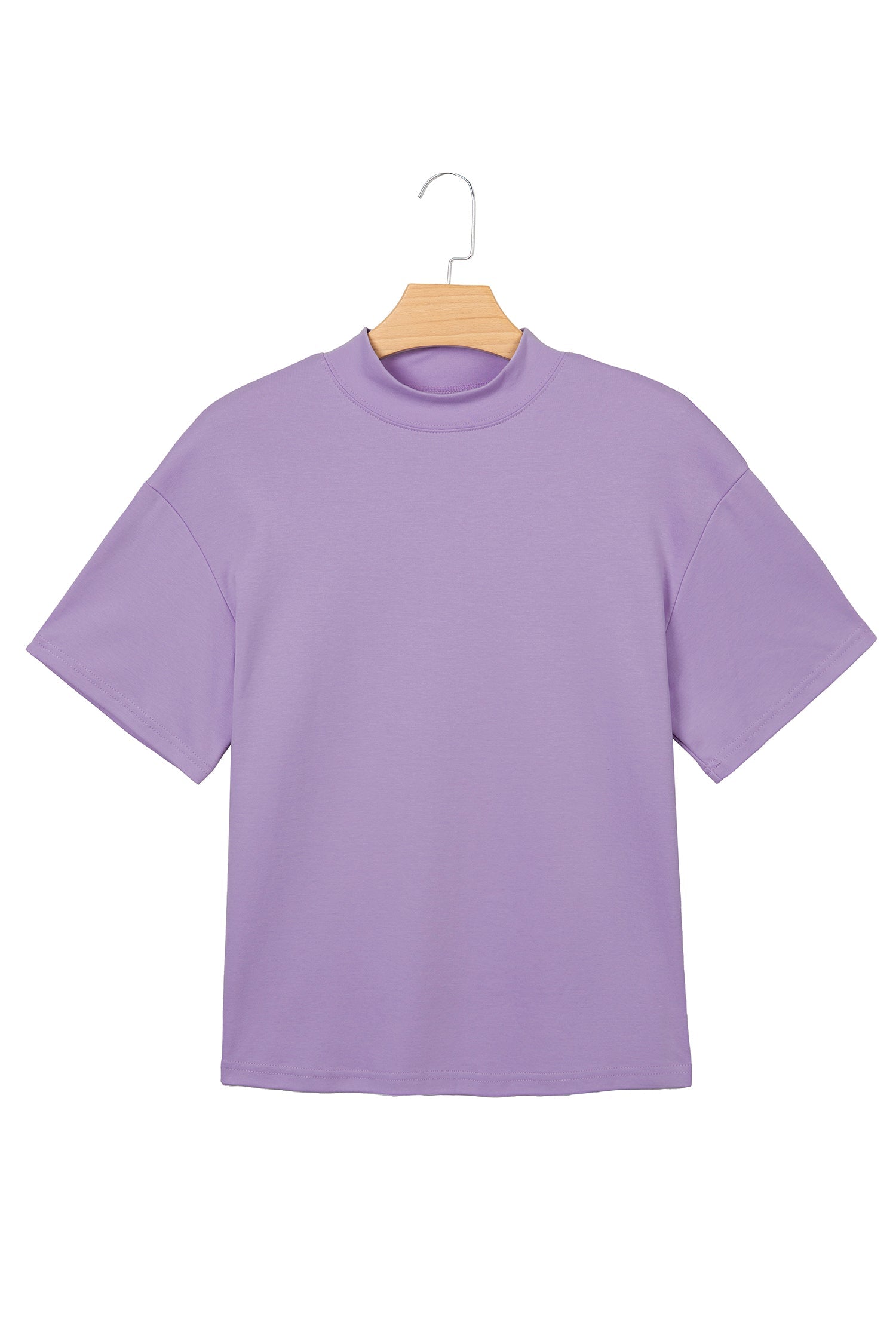 Oversized Solid Color High Neck Tee