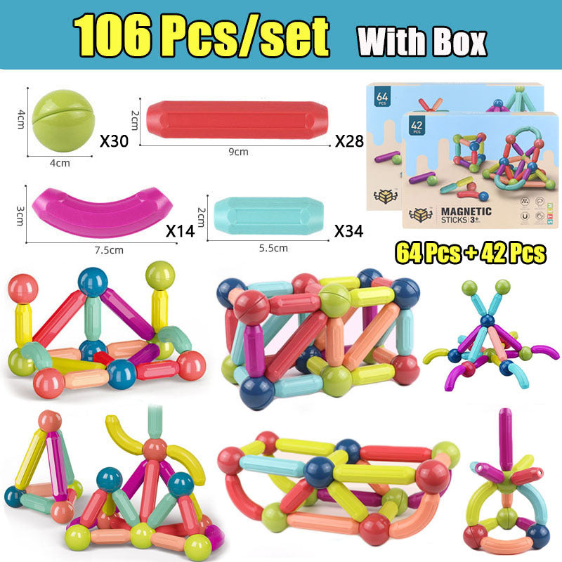 DIY Magnetic Construction Set – Creative Magnetic Rod Building Blocks for Kids