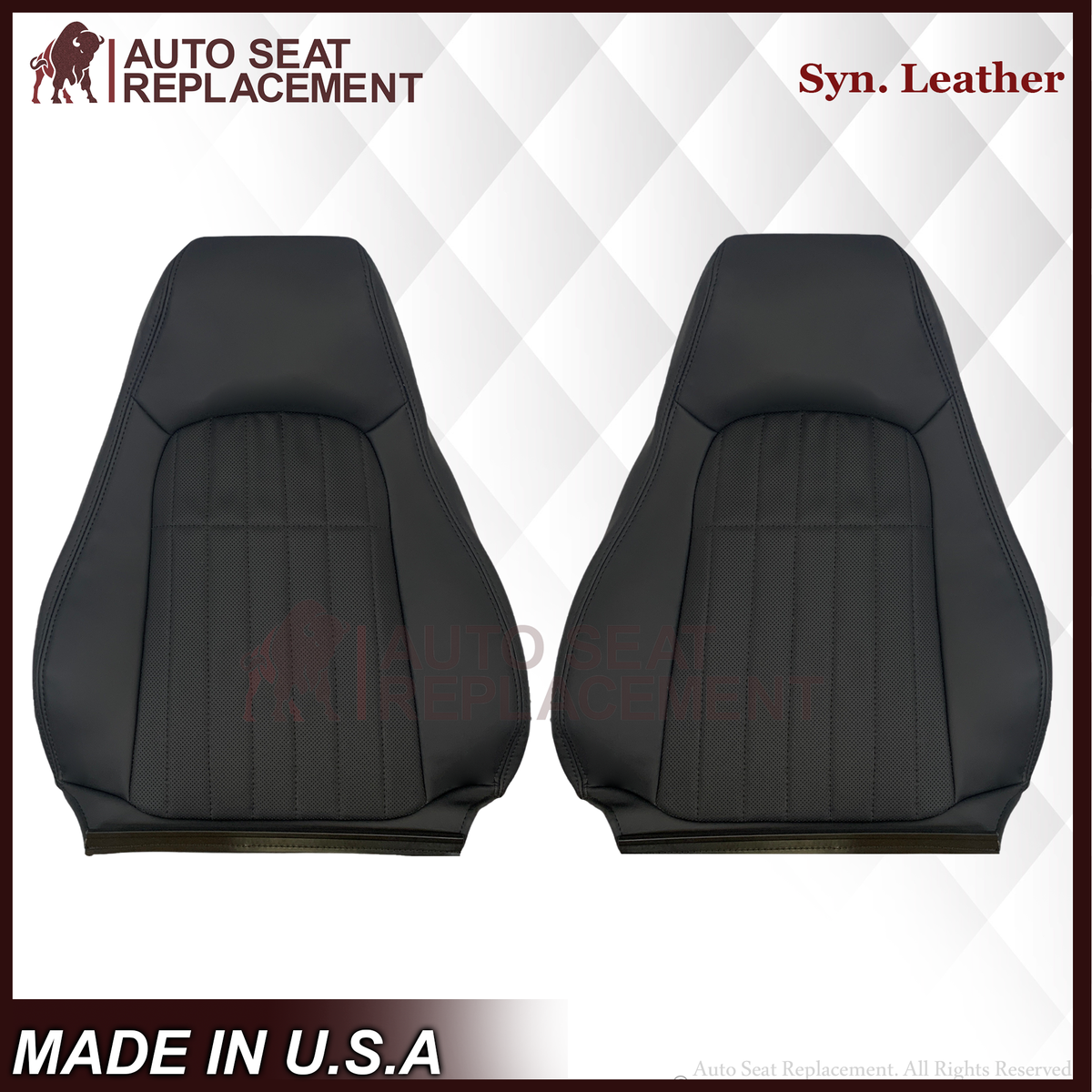 1997-2002 For Chevy Camaro SS Replacement Black Seat Covers In Synthetic Leather