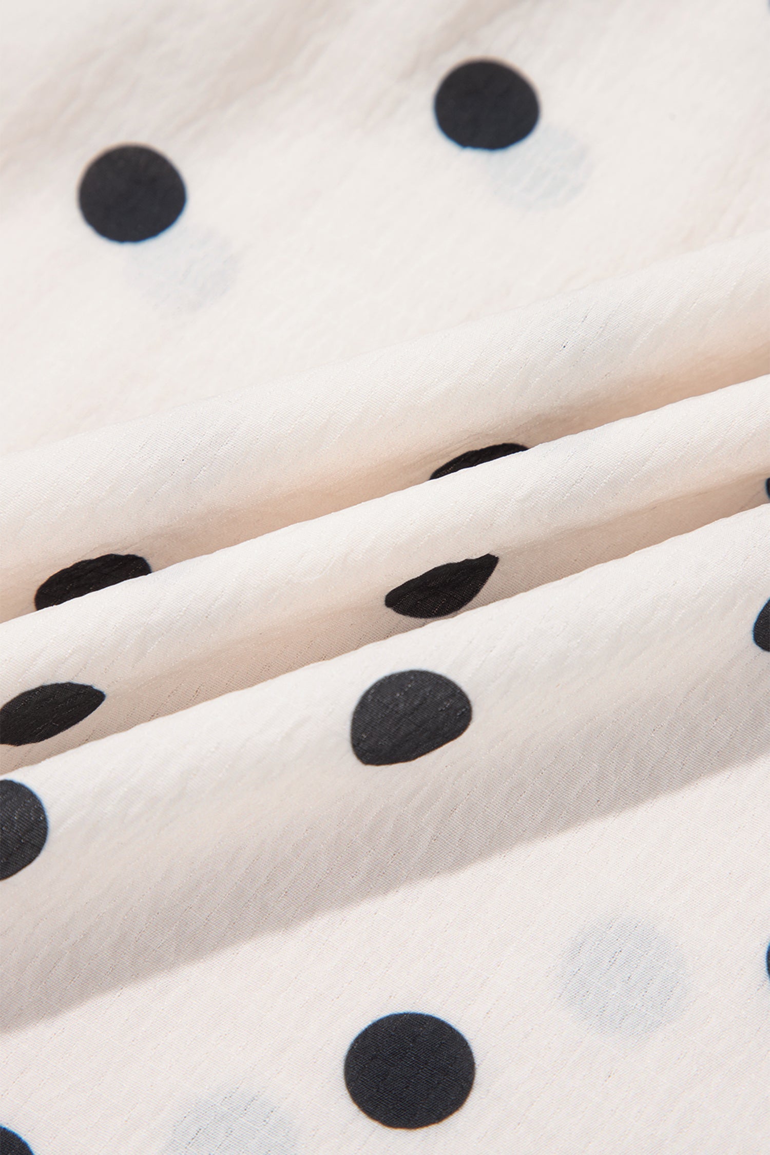 Polka Dot Ruffle Side Slit Maxi Skirt