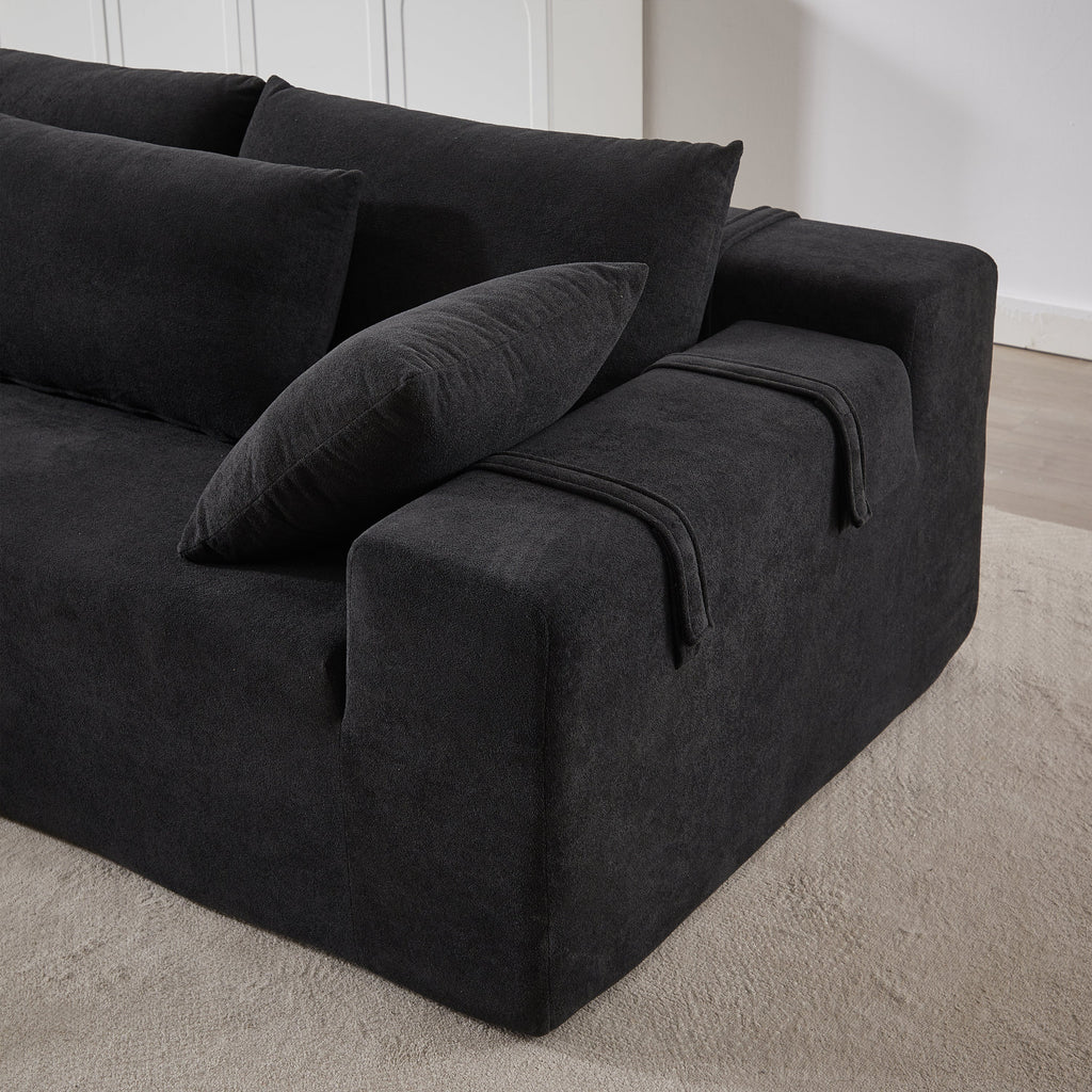Modern Chenille Upholstered Sectional Sofa Couch Set,Modular 108' L Shaped Sectional Living Room Sofa Set With 6 Pillows,Free Combination Sofa Couch for Living Room,Bedroom(Left Chaise)W834P240009
