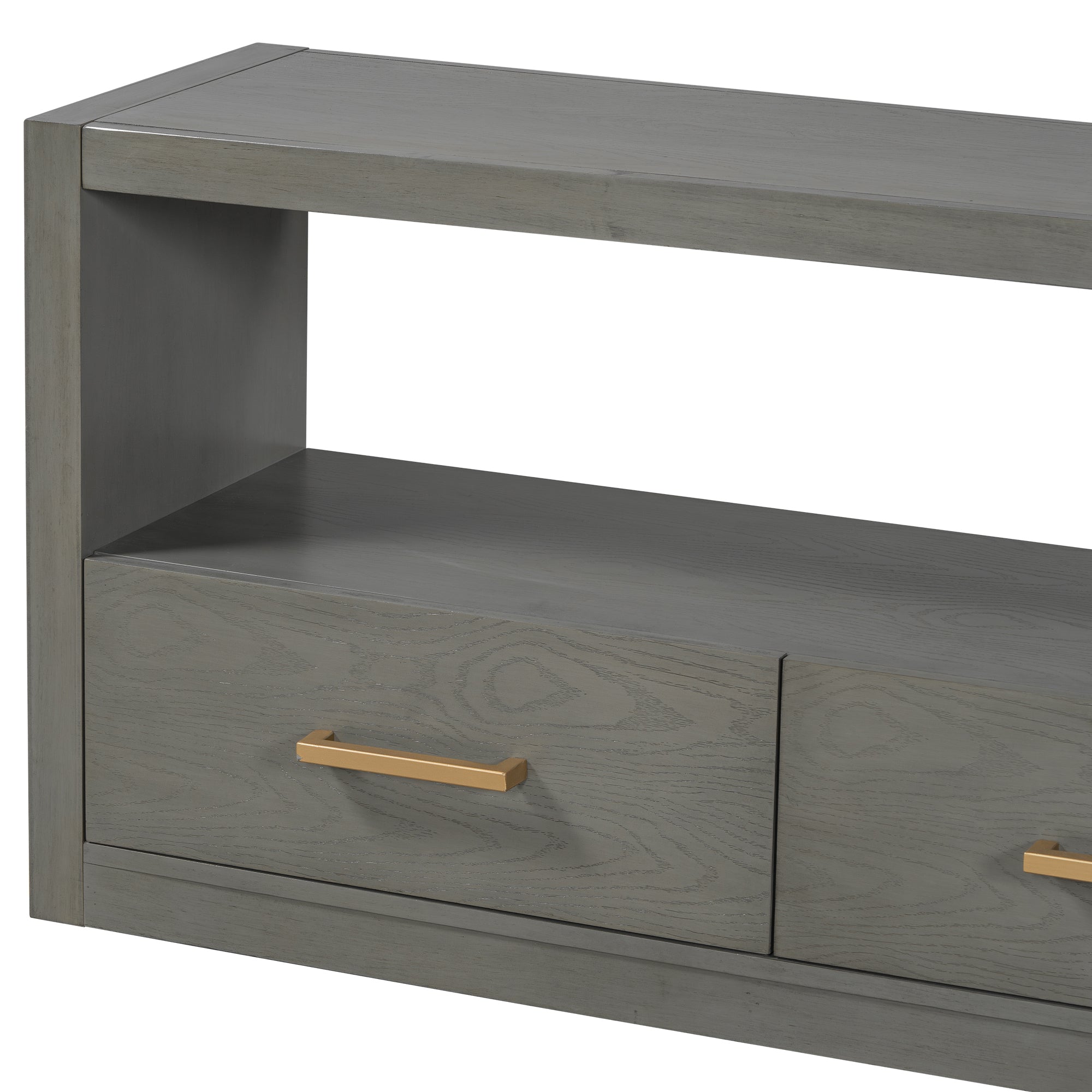 Mirod Stylish TV Stand with Ample Storage,Classic Design with Three Drawers and Spacious Surface,Minimalist Metal Handles,Versatile as TV Console or Side Cabinet