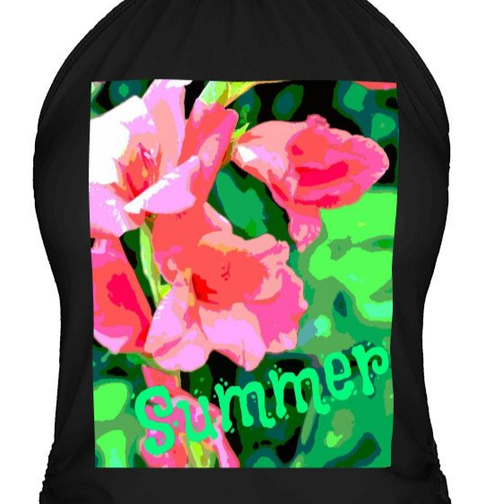 Women's Pink Gladiolas Summer Design Tankini Swimwear Set (Made in USA)