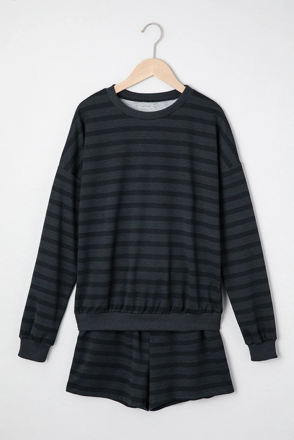 Stripe Long Sleeve Top & Shorts Set