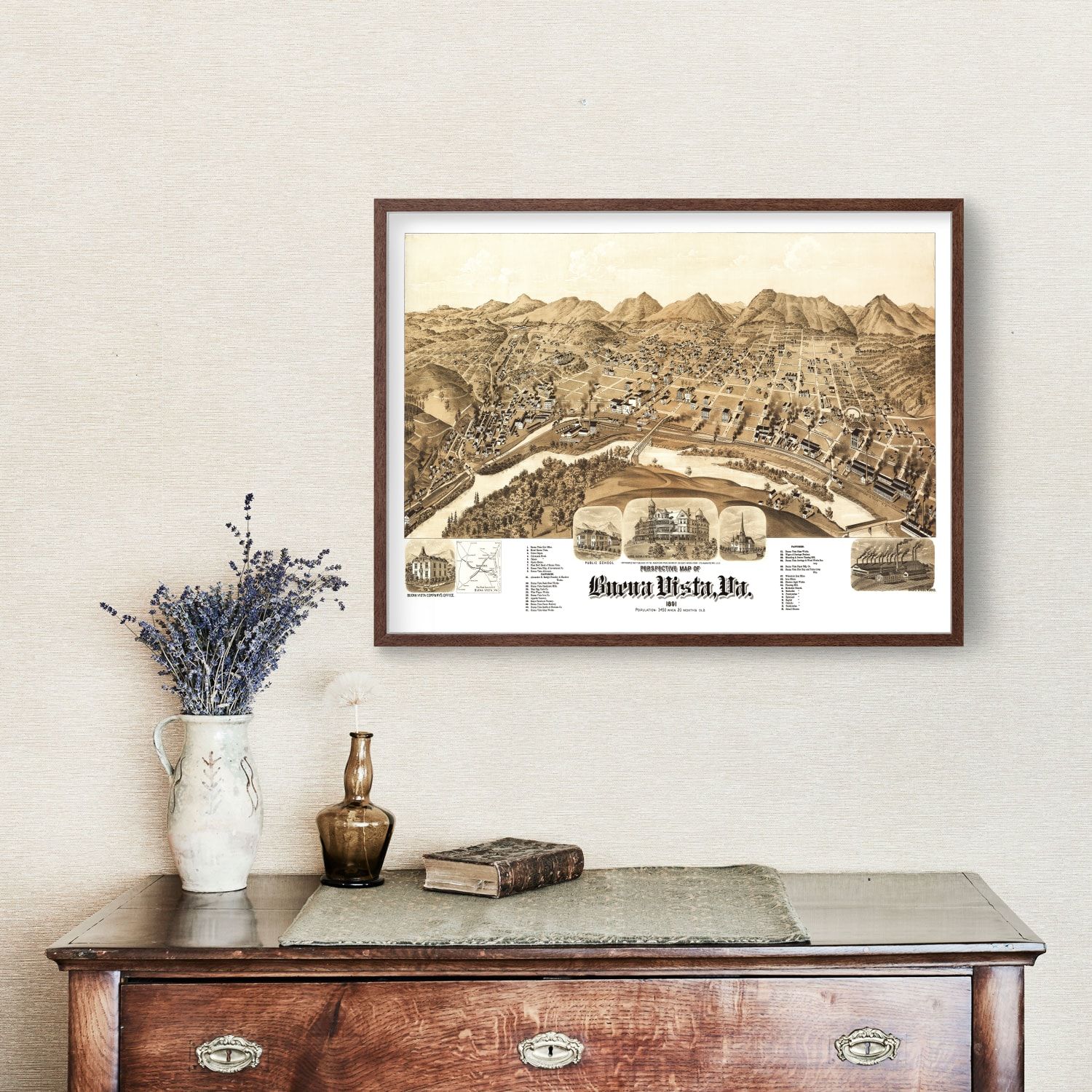 Vintage Map of Buena Vista, Virginia 1891