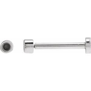 14K White Gold 2.5 mm Round Bezel-Set Stud Earring Mounting