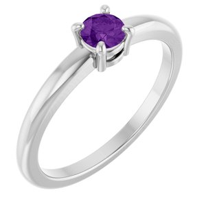Sterling Silver Natural Amethyst Ring