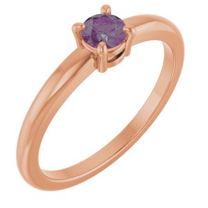 14K Rose Gold Lab-Grown Alexandrite Ring