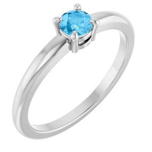 Sterling Silver Natural Swiss Blue Topaz Ring