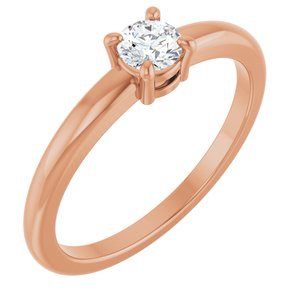 14K Rose Gold 1/4 CT Natural Diamond Ring