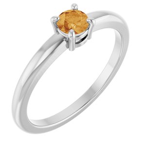 Sterling Silver Natural Citrine Ring