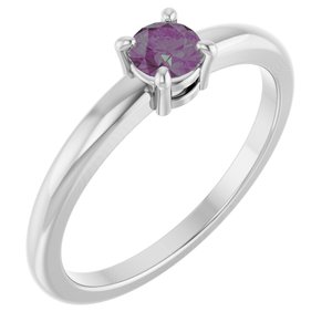 Sterling Silver Lab-Grown Alexandrite Ring
