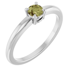Sterling Silver Natural Green Sapphire Ring