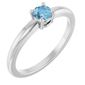 Sterling Silver Natural Sky Blue Topaz Ring
