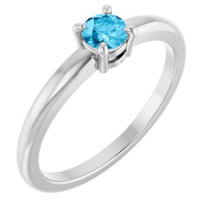 Sterling Silver Natural Aquamarine Ring