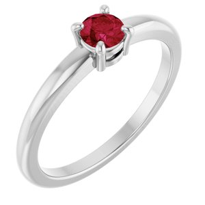 Sterling Silver Natural Ruby Ring