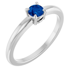 Sterling Silver Natural Blue Sapphire Ring