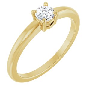 14K Yellow Gold  1/4 CT Natural Diamond Ring