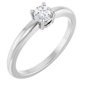 Sterling Silver 1/4 CT Natural Diamond Ring