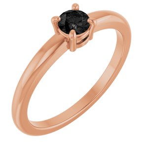 14K Rose Gold Natural Black Onyx Ring