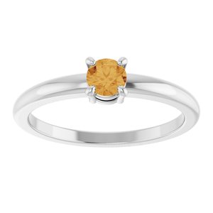 Sterling Silver Natural Citrine Ring