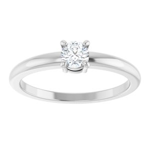Platinum 1/4 CT Natural Diamond Ring