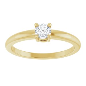 14K Yellow Gold  1/4 CT Natural Diamond Ring