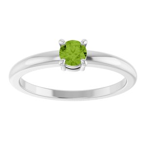 Sterling Silver Natural Peridot Ring