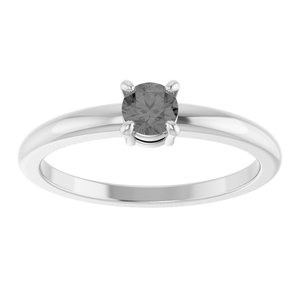 14K White Gold Natural Gray Spinel Ring