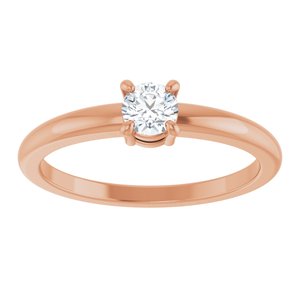 14K Rose Gold 1/4 CT Natural Diamond Ring