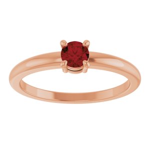 14K Rose Gold Natural Mozambique Garnet Ring