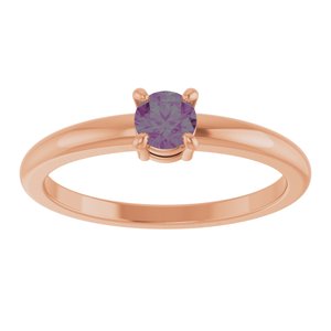 14K Rose Gold Lab-Grown Alexandrite Ring