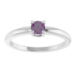 Sterling Silver Lab-Grown Alexandrite Ring