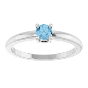 Sterling Silver Natural Sky Blue Topaz Ring