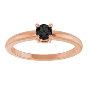 14K Rose Gold Natural Black Onyx Ring
