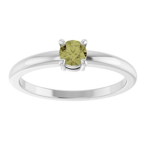 Sterling Silver Natural Green Sapphire Ring