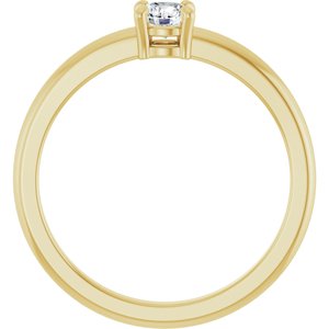 14K Yellow Gold  1/4 CT Natural Diamond Ring