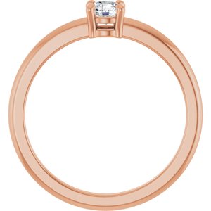 14K Rose Gold 1/4 CT Natural Diamond Ring