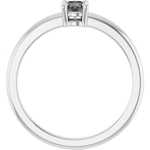 Sterling Silver Natural Gray Spinel Ring