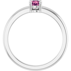 Sterling Silver Natural Pink Tourmaline Ring