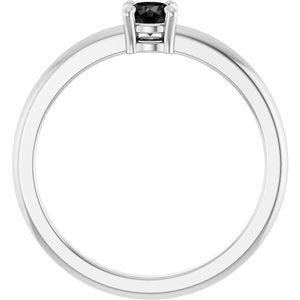 Sterling Silver Natural Black Onyx Ring