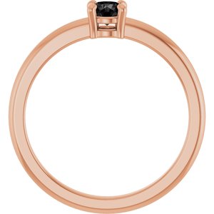 14K Rose Gold Natural Black Onyx Ring