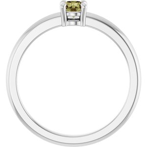 Sterling Silver Natural Green Sapphire Ring