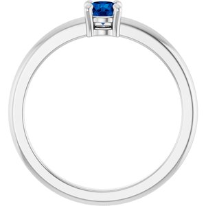 Sterling Silver Natural Blue Sapphire Ring