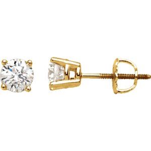 14K Yellow Gold 1 CTW Natural Diamond Stud Earrings