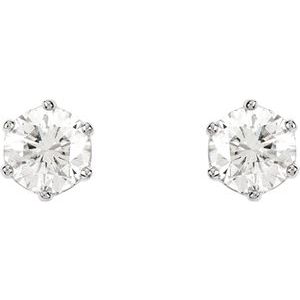 14K White Gold 2 CTW Natural Diamond Stud Earrings – image 2