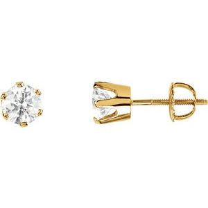 14K Yellow Gold 1 1/2 CTW Natural Diamond 6-Prong Stud Earrings