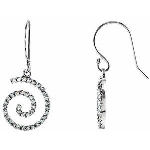 14K White Gold 1/3 CTW Natural Diamond Swirl Earrings