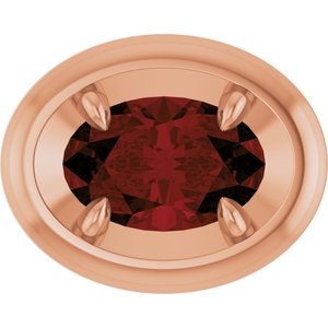 14K Rose Gold 6x4 mm Natural Mozambique Garnet Solitaire Slide Pendant